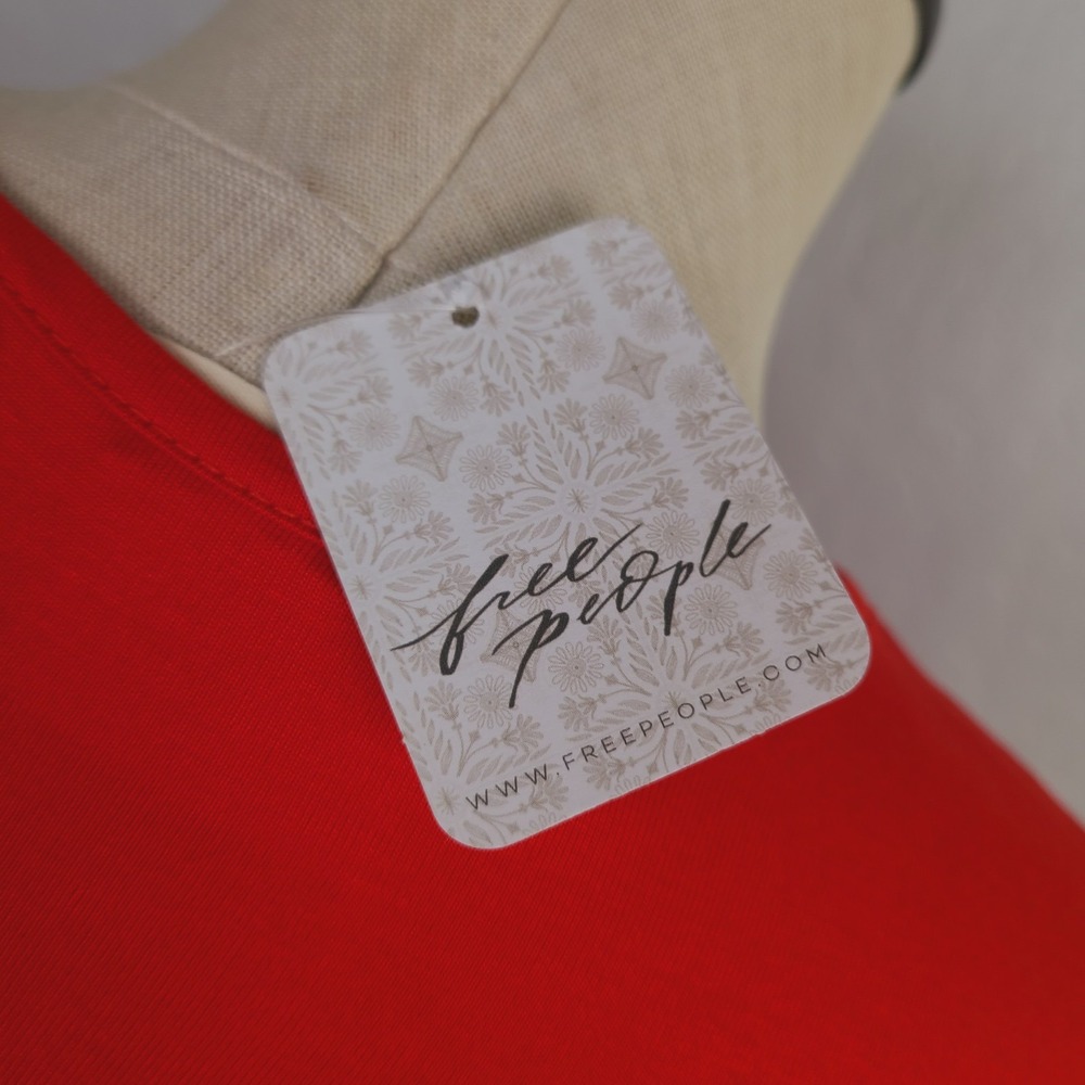 NEW Free People Beach mini dress red knit cut out long sleeve‎ bodycon S party - Picture 8 of 14